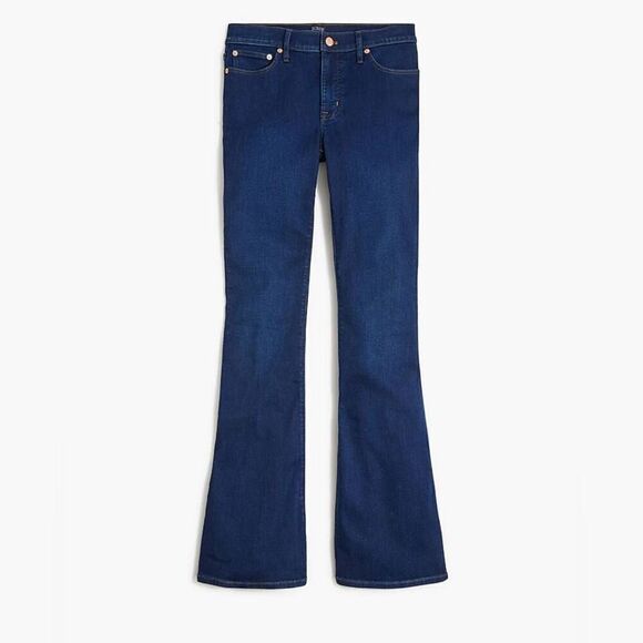 J. Crew Flare Jeans Women's 26 Blue Medium Wash Denim Full Length Zip Fly Retro - Picture 1 of 7